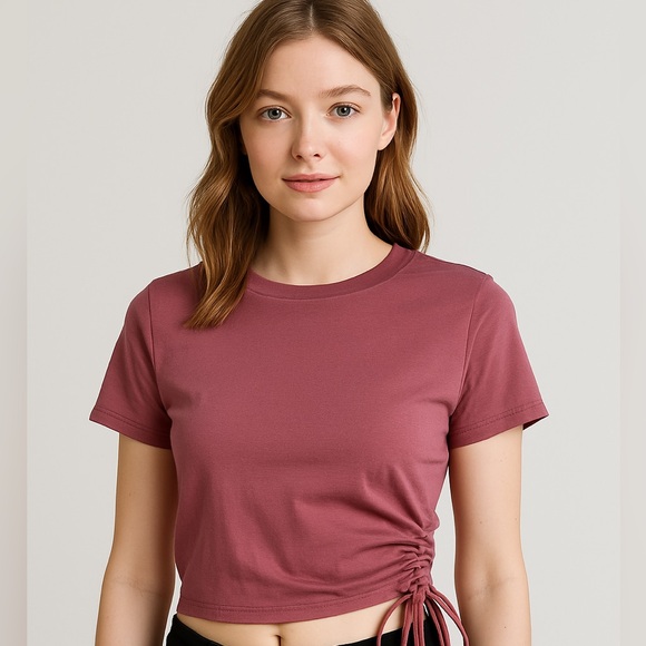 Red burgundy crop top brand new size small women’s business casual - Picture 1 of 7